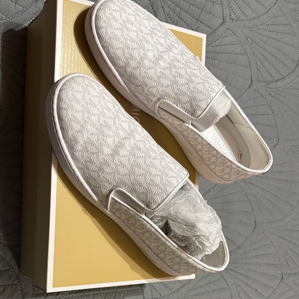 Michael Kors White Slip-On Sneakers